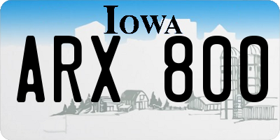 IA license plate ARX800