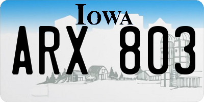 IA license plate ARX803