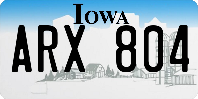 IA license plate ARX804