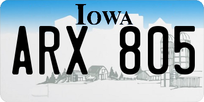 IA license plate ARX805