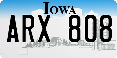 IA license plate ARX808