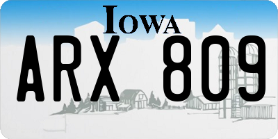 IA license plate ARX809