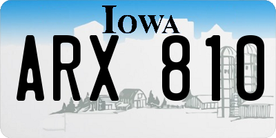 IA license plate ARX810