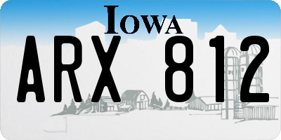 IA license plate ARX812