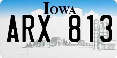 IA license plate ARX813