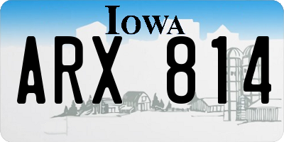 IA license plate ARX814