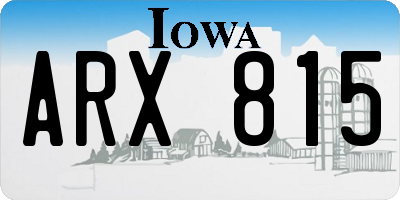 IA license plate ARX815