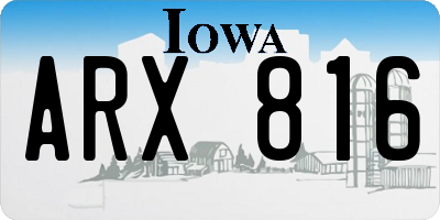 IA license plate ARX816