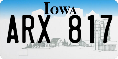 IA license plate ARX817