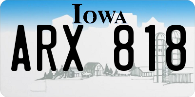 IA license plate ARX818