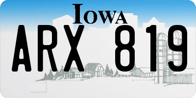 IA license plate ARX819