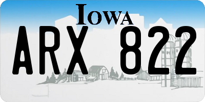 IA license plate ARX822