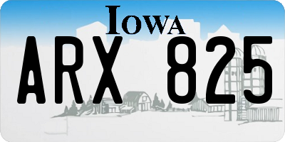 IA license plate ARX825