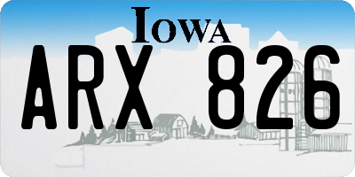 IA license plate ARX826