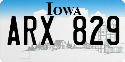 IA license plate ARX829