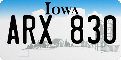 IA license plate ARX830