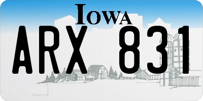 IA license plate ARX831