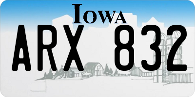 IA license plate ARX832