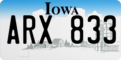 IA license plate ARX833
