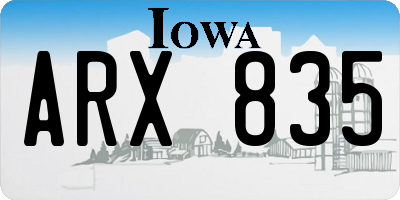 IA license plate ARX835