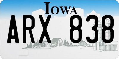 IA license plate ARX838