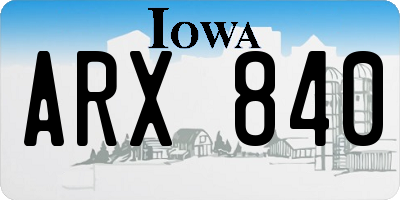 IA license plate ARX840