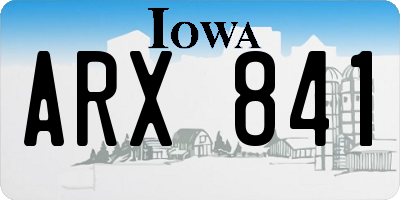 IA license plate ARX841