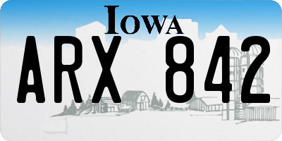 IA license plate ARX842
