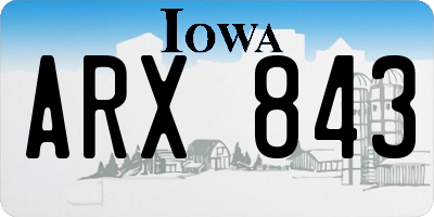 IA license plate ARX843