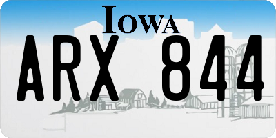 IA license plate ARX844