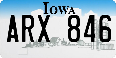 IA license plate ARX846