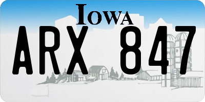 IA license plate ARX847