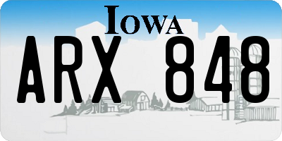 IA license plate ARX848