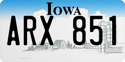 IA license plate ARX851