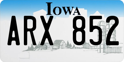 IA license plate ARX852