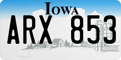 IA license plate ARX853