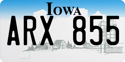 IA license plate ARX855