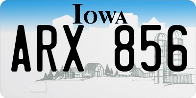 IA license plate ARX856