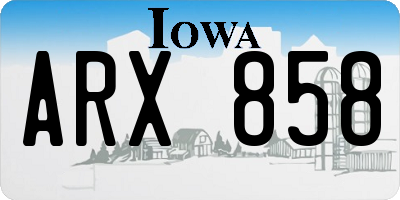 IA license plate ARX858