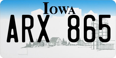 IA license plate ARX865