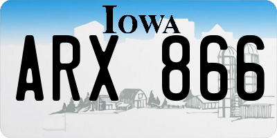 IA license plate ARX866