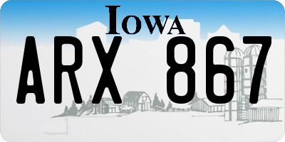 IA license plate ARX867