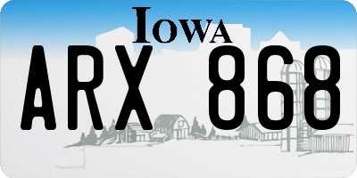 IA license plate ARX868