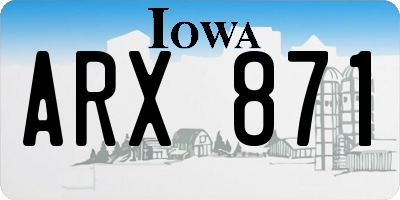 IA license plate ARX871