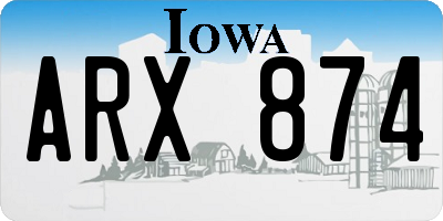 IA license plate ARX874