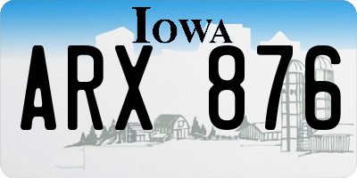 IA license plate ARX876