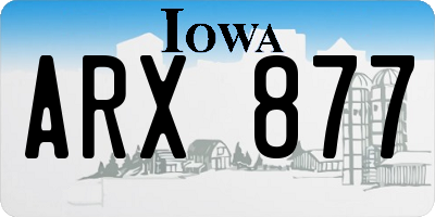 IA license plate ARX877