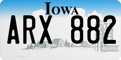 IA license plate ARX882