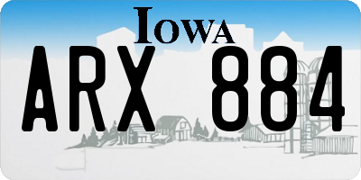 IA license plate ARX884