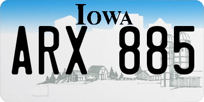 IA license plate ARX885